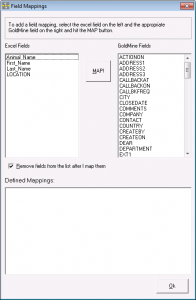 XLtoGM Mapping Screen